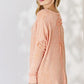 Zenana Oversized Washed Waffle Long Sleeve Top - Cheeky Chic Boutique