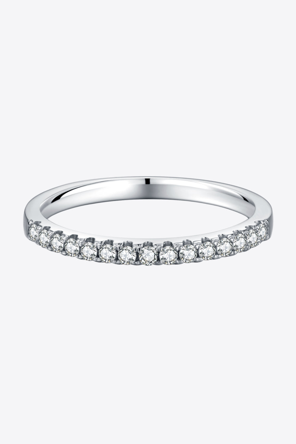 Kristine Moissanite Platinum-Plated Half-Eternity Ring - Cheeky Chic Boutique