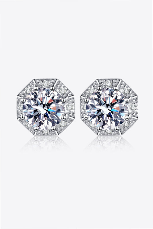 Kennedy 2 Carat Moissanite 925 Sterling Silver Stud Earrings - Cheeky Chic Boutique