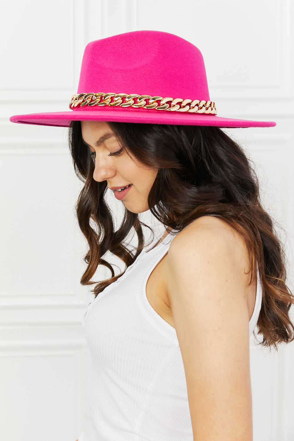 Fame Keep Your Promise Fedora Hat in Pink - Cheeky Chic Boutique