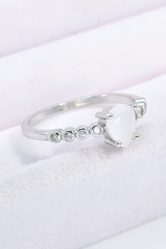 Teardrop Natural Moonstone Ring - Cheeky Chic Boutique