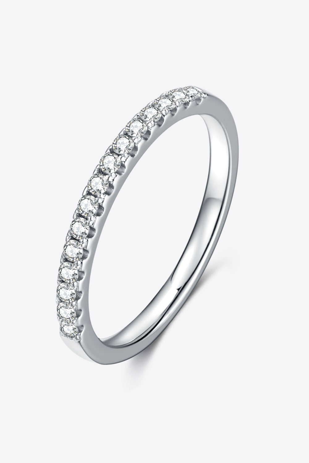 Kristine Moissanite Platinum-Plated Half-Eternity Ring - Cheeky Chic Boutique