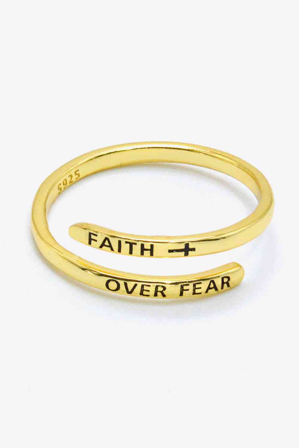 FAITH OVER FEAR Bypass Ring - Cheeky Chic Boutique