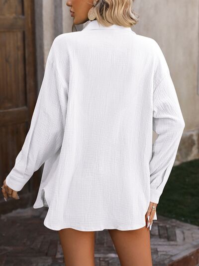 Layered Love Textured Button Down Shirt - Cheeky Chic Boutique