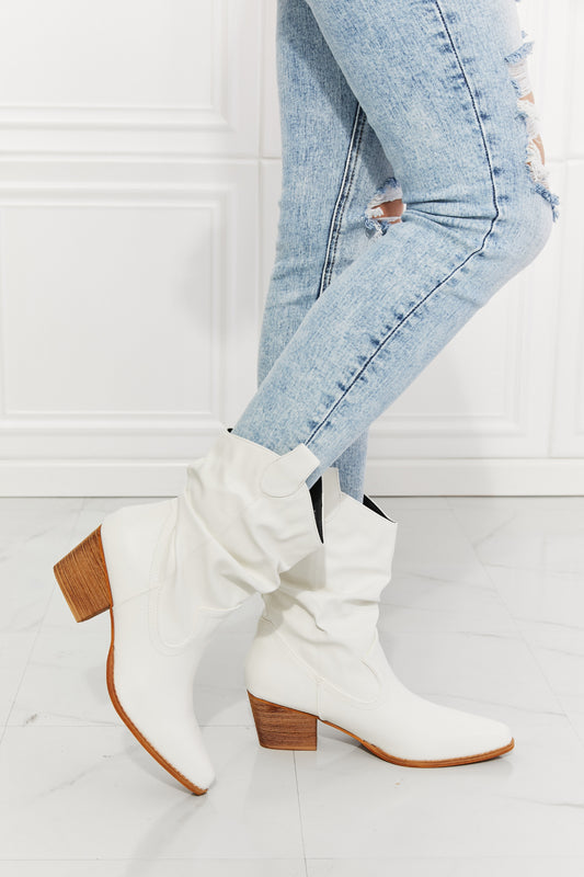 MMShoes Better in Texas Scrunch Cowboy Boots in White - Cheeky Chic Boutique