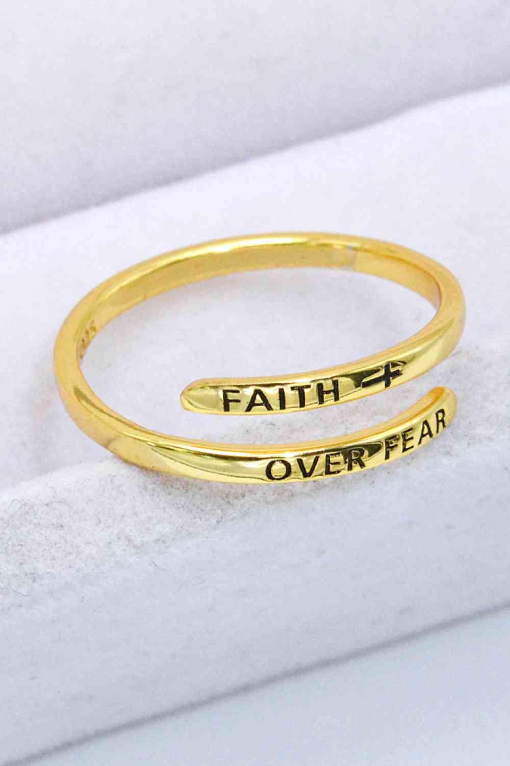 FAITH OVER FEAR Bypass Ring - Cheeky Chic Boutique