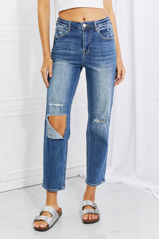 RISEN Full Size Emily High Rise Relaxed Jeans - Cheeky Chic Boutique