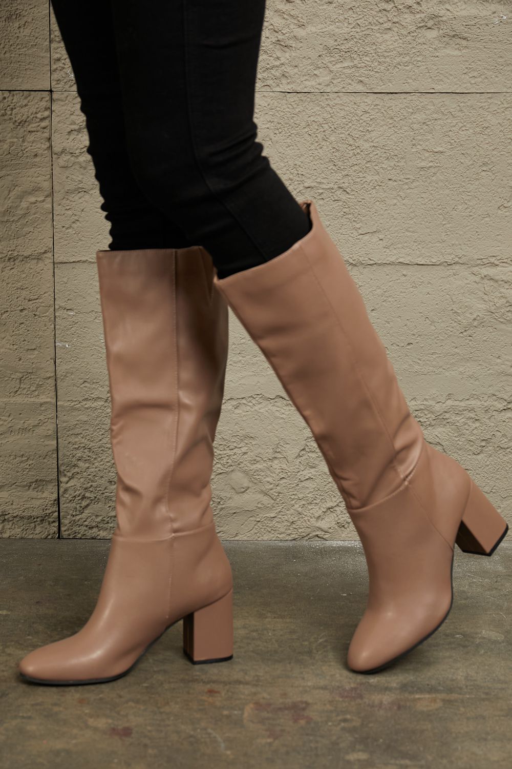 East Lion Corp Block Heel Knee High Boots - Cheeky Chic Boutique