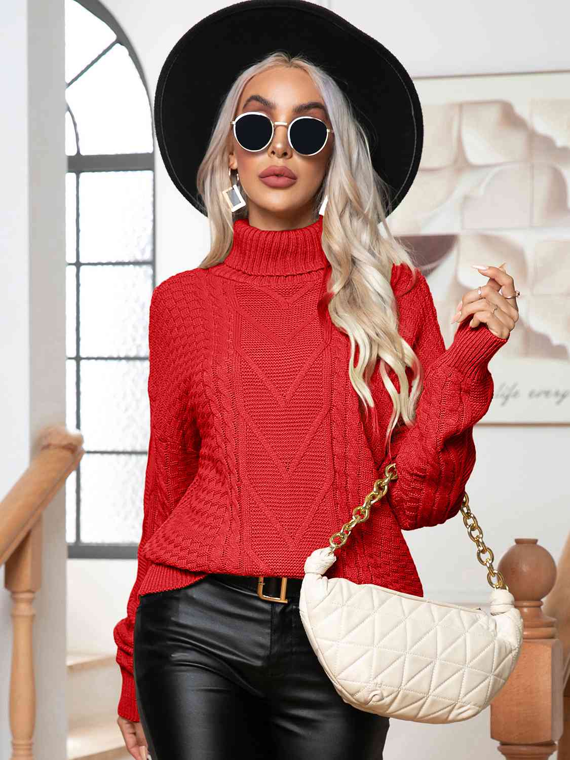 Out the Door Turtleneck Sweater - Cheeky Chic Boutique