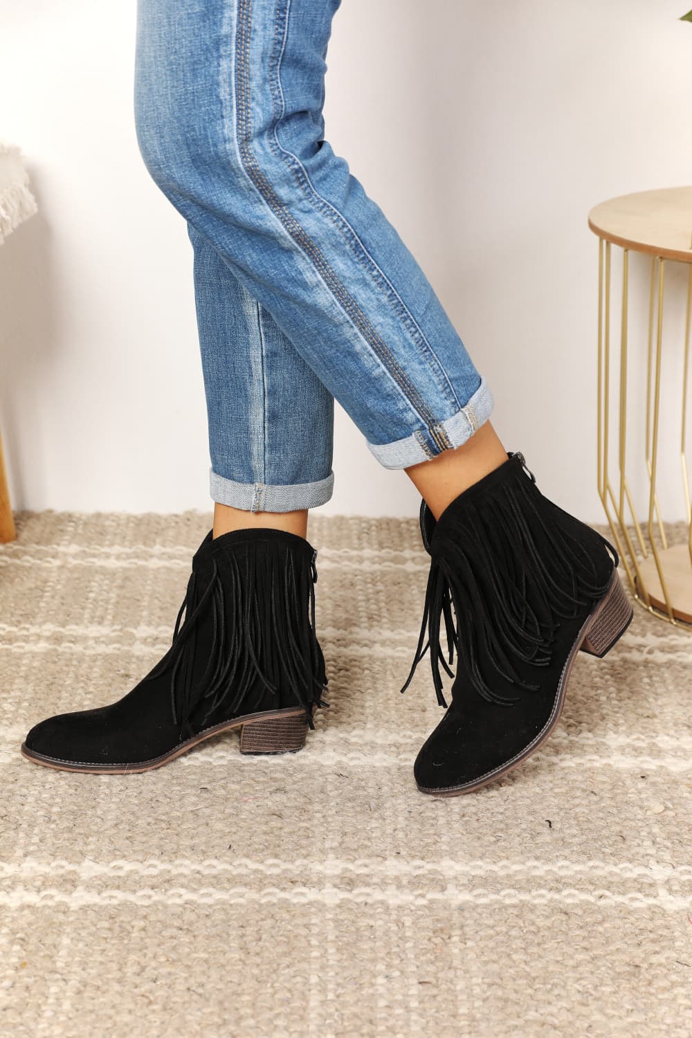 Tassel ankle clearance boots