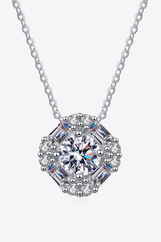 Geometric Moissanite Pendant Chain Necklace - Cheeky Chic Boutique