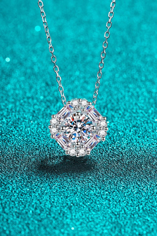 Geometric Moissanite Pendant Chain Necklace - Cheeky Chic Boutique