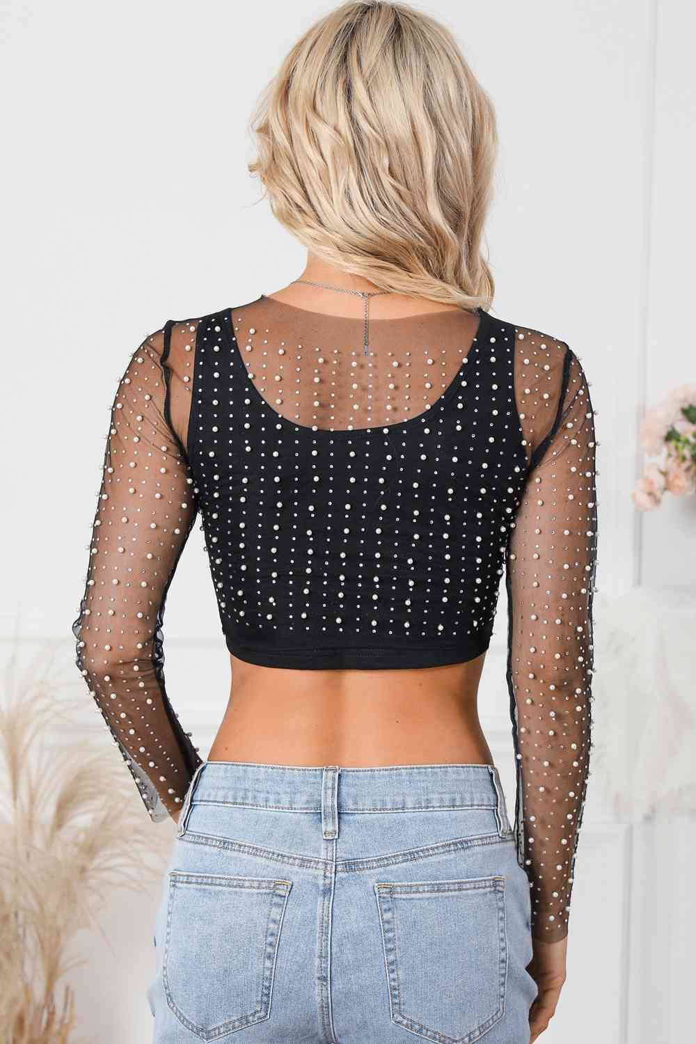 Pearly Queen Sheer Top - Cheeky Chic Boutique