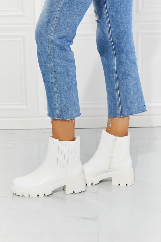 MMShoes What It Takes Lug Sole Chelsea Boots in White - Cheeky Chic Boutique