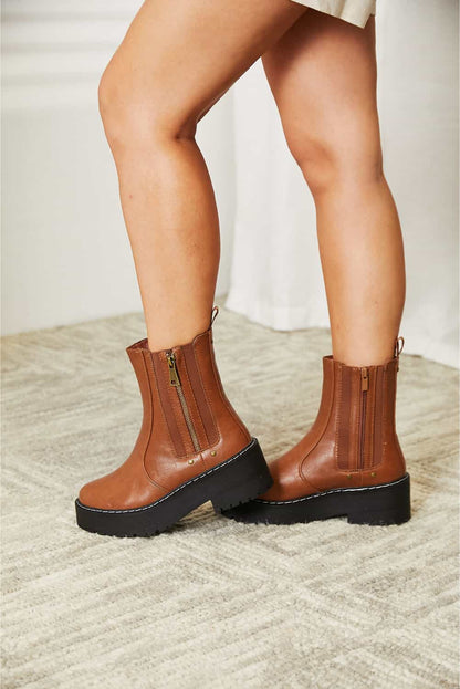 Forever Link Side Zip Platform Boots - Cheeky Chic Boutique