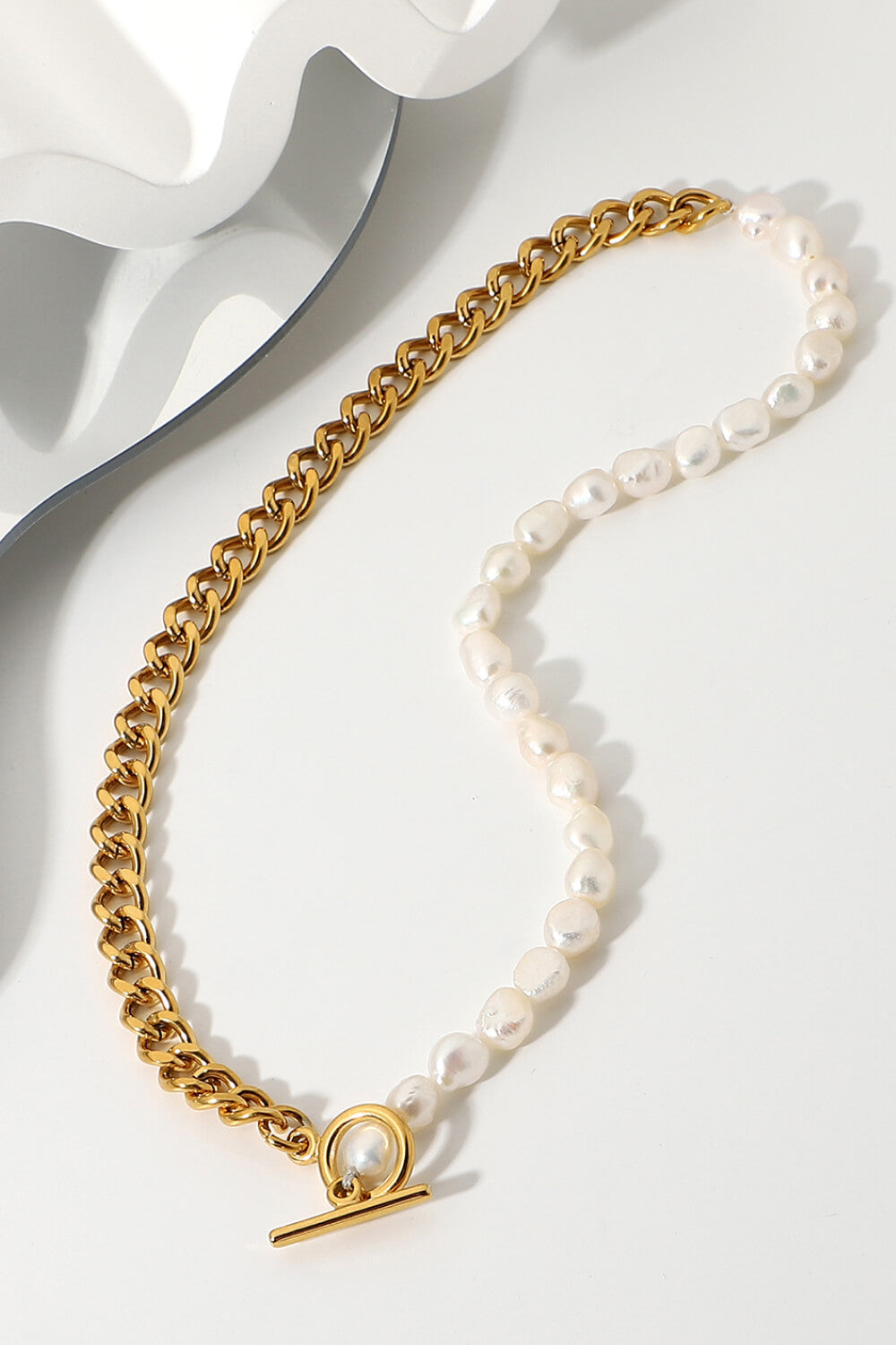 Chunky Chain with Pearl Necklace