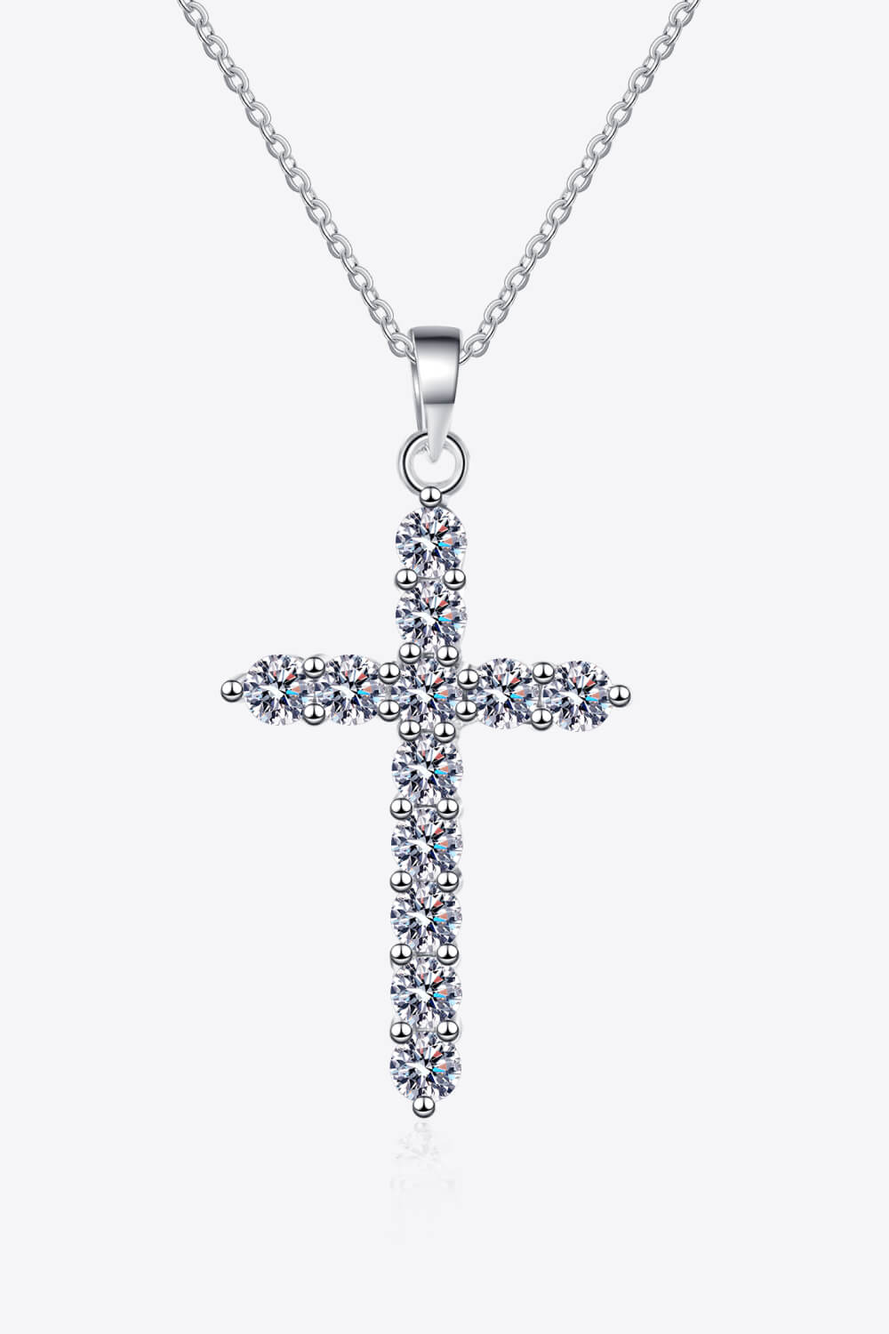 925 Sterling Silver Cross Moissanite Necklace - Cheeky Chic Boutique