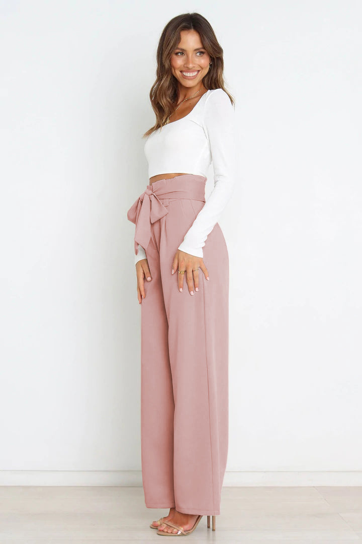 80s Pink High Waist Belted Pants - Medium – Flying Apple Vintage