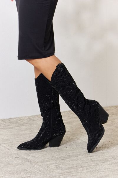 Darkest Hour Rhinestone Cowboy Boots - Cheeky Chic Boutique